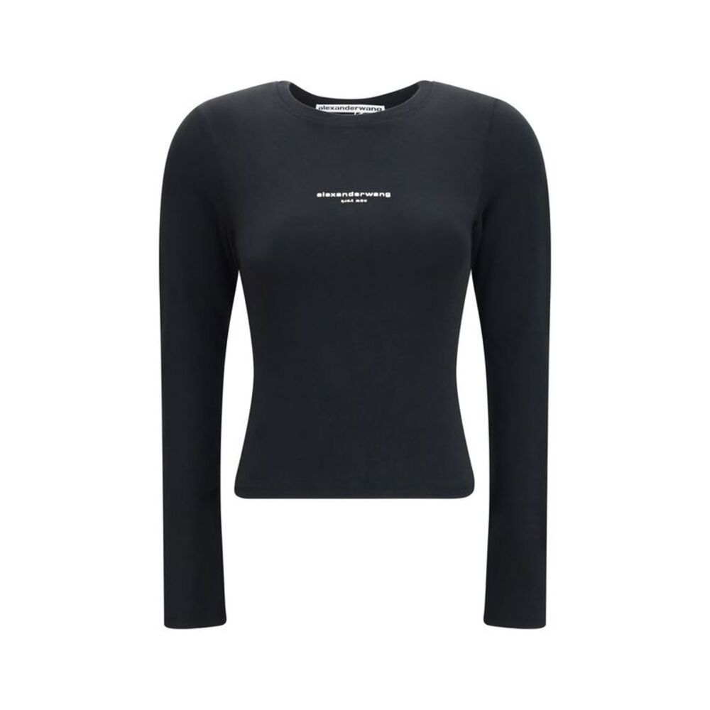 Alexander Wang Black Cotton Long Sleeve Women's T-Shirt